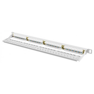 PATCH PANEL LANBERG CAT.6 UTP 24 PUERTOS 0.5U RACK 19 GRIS en Huesoi