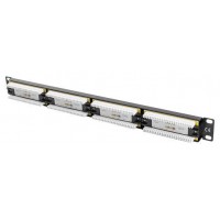 PATCH PANEL LANBERG CAT.6 UTP 24 PUERTOS 1U CAT.6 UTP 19" RACK NEGRO en Huesoi