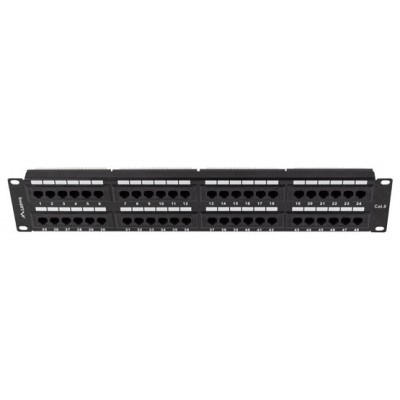 PATCH PANEL LANBERG 48 PUERTOS 2U 19? CAT.6 NEGRO en Huesoi