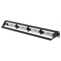 PATCH PANEL LANBERG 24 PUERTOS 1U 19? CAT.6A UTP NEGRO en Huesoi