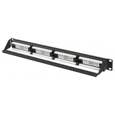 PATCH PANEL LANBERG 24 PUERTOS 1U 19? CAT.6A UTP NEGRO en Huesoi