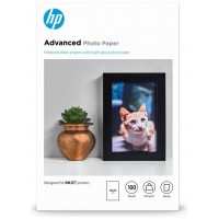 HP Papel fotograifco satinado avanzado 250g/m2, 10x15cm, sin bordes, 100 hojas en Huesoi