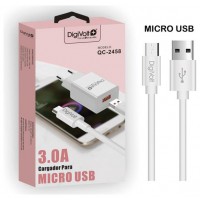 CARGADOR DE PARED 3.0A CON CABLE MICRO USB QC-2458 en Huesoi