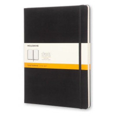 LIBRETA CLASICA TAPA DURA NEGRA XL (19X25CM) RAYAS MOLESKINE QP090 (Espera 4 dias) en Huesoi