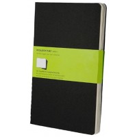 SET DE 3 LIBRETAS CAHIER NEGRAS L (13X21CM) LISAS MOLESKINE QP318 (Espera 4 dias) en Huesoi