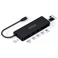 Nilox Dock Usb c 8 en 1 Negro en Huesoi