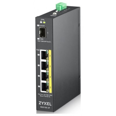 Zyxel RGS100-5P No administrado L2 Gigabit Ethernet (10/100/1000) Energía sobre Ethernet (PoE) Negro (Espera 4 dias) en Huesoi