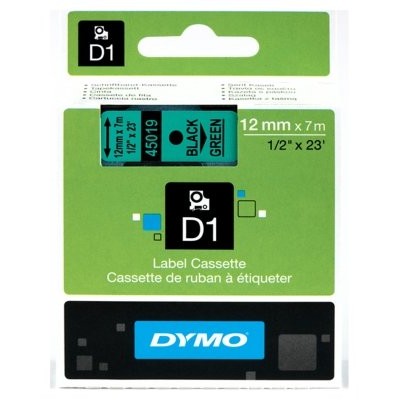 DYMO Cinta LM D1 12mmx7m Negro/verde en Huesoi