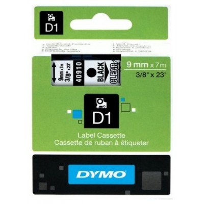 DYMO Cinta LM D1 9mmx7m Negro/transparente en Huesoi