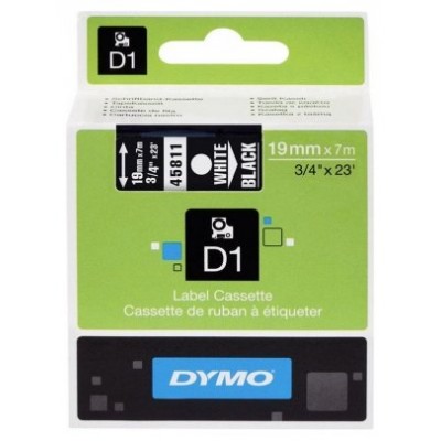 DYMO Cinta LM D1 19mmx7m Blanco/negro en Huesoi