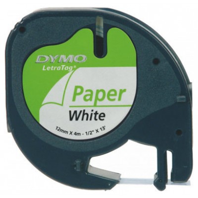 DYMO Cinta LT 12mmx4mt -Negro/Blanco Papel en Huesoi