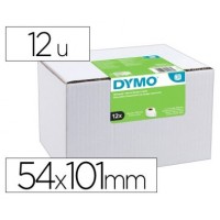 DYMO Etiqueta LW Multipack Etiquetas Envío/Badge 54x101mm -  VALUE PACK (12 rollos) Papel blanco en Huesoi