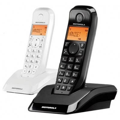 MOTOROLA S1202 Telefono DECT DUO Blanco / Negro en Huesoi