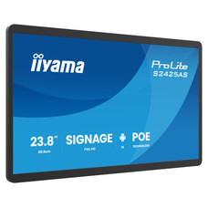 IIYAMA 24" SMALL FORMAT SIGNAGE WITH ANDROID 14+GMS, 5-YEAR IISIGNAGE2 LICENCE, SOC OCTA-CORE RK3576 4GB, STORAGE 32GB, 1920X1080, 500CD/M&sup2;, IPS PANEL, USB-C (VIDEO OUT), SPEAKERS, MICROPHONE, WIFI6, BT5.3, USB 3.2+2.0, CABLE COVER (S2425AS-B1P)