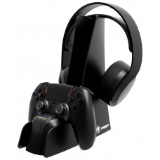 SOPORTE DE CARGA SNAKEBYTE PARA GAMEPAD PS5 Y AURICULARES DUAL CHARGE NEGRO en Huesoi