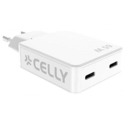 Celly Cargador 2 Usb-C 65w en Huesoi Celly Cargador 2 Usb-C 65w en Huesoi