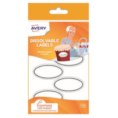 PAQUETE 18 ETIQUETAS DISOLUBLES EN AGUA 55X92MM AVERY SOLUB18-UK (Espera 4 dias) en Huesoi