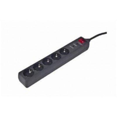 PROTECTOR CONTRA SOBRETENSIONES GEMBIRD 5 ENCHUFES 4,5 M NEGRO en Huesoi