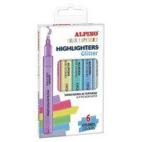 ESTUCHE 6 SUBRAYADORES GLITTER COLOR EXPERIENCE ALPINO SU000006 (Espera 4 dias) en Huesoi