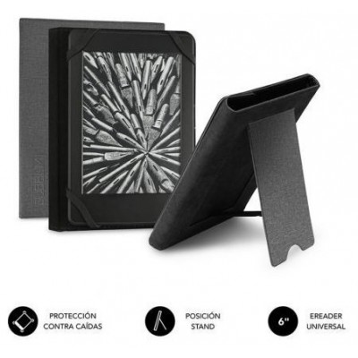 FUNDA TABLET SUBBLIM CLEVER EBOOK STAND CASE 6" GREY en Huesoi