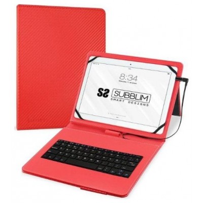 FUNDA TABLET SUBBLIM KEYTAB PRO USB 10,1" RED en Huesoi