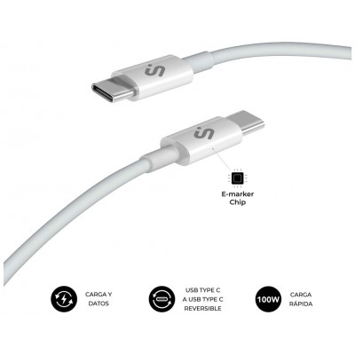 SUBBLIM CABLE PLUS 100W C-C 1m WHITE (Espera 4 dias) en Huesoi SUBBLIM CABLE PLUS 100W C-C 1m WHITE (Espera 4 dias) en Huesoi