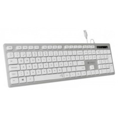 TECLADO USB SUBBLIM WIRED ERGO KEYS SILENT FLAT HQ SILVER USB en Huesoi