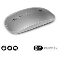 SUBBLIM Ratón Óptico Inalámbrico 2.4G y Bluetooth Dual Flat Mouse Recargable Plateado (Espera 4 dias) en Huesoi