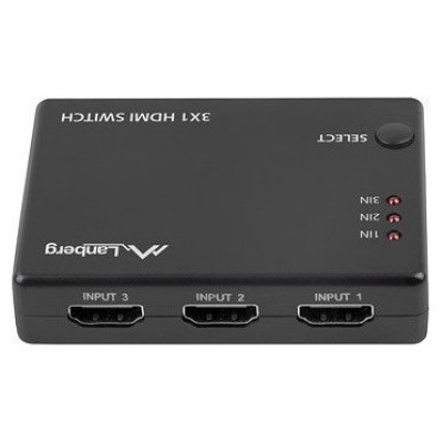 SWITCH VIDEO LANBERG 3 X HDMI + MICRO USB NEGRO CONTROL REMOTO en Huesoi