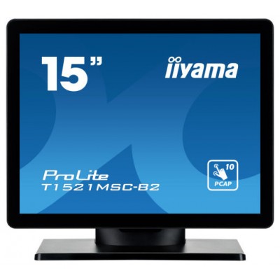 MONITOR IIYAMA 15" PCAP BEZEL FREE FRONT, 10P TOUCH, 1024X768, SPEAKERS, VGA, HDMI, 325CD/M², USB INTERFACE, EXTERNAL POWER ADAPTER, MULTITOUCH WITH SUPPORTED OS (T1521MSC-B2) (Espera 4 dias) en Huesoi