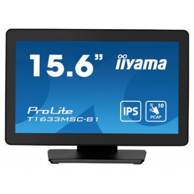 MONITOR IIYAMA 15,6" PCAP BEZEL FREE FRONT, 10P TOUCH, 1920X1080, DISPLAYPORT, HDMI, 385CD/M² (WITH TOUCH), SPEAKERS, USB INTERFACE HUB 2X 2.0, EXTERNAL POWER ADAPTER, 10P TOUCH WITH SUPPORTED OS (T1633MSC-B1) (Espera 4 dias) en Huesoi