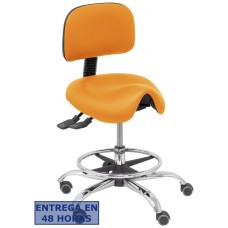 PIQUERAS Y CRESPO Taburete Zarza similpiel naranja en Huesoi