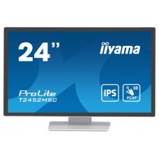 MONITOR IIYAMA 24" WHITE BONDED PCAP 10P TOUCH, 1920X1080, IPS-PANEL, FLAT BEZEL FREE GLASS FRONT, HDMI, DISPLAYPORT, 360CD/M² (WITH TOUCH), USB HUB 2X 3.0, SPEAKERS (T2452MSC-W1) (Espera 4 dias) en Huesoi