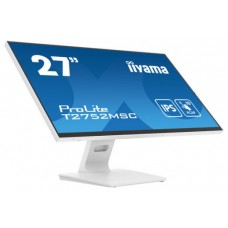 MONITOR IIYAMA 27" WHITE BONDED PCAP 10P TOUCH, 1920X1080, IPS-PANEL, FLAT BEZEL FREE GLASS FRONT, HDMI, DISPLAYPORT, 360CD/M² (WITH TOUCH), USB HUB 2X 3.2, SPEAKERS (T2752MSC-W1) (Espera 4 dias) en Huesoi