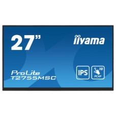 MONITOR IIYAMA 27" IPS BONDED PCAP 10P TOUCH, 1920X1080, FLAT BEZEL FREE GLASS FRONT, HDMI, DISPLAYPORT, 360CD/M², USB HUB 2X 3.2, SPEAKERS, BUILT-IN WEBCAM & MICROPHONE, BOOKSTAND (T2755MSC-B1) (Espera 4 dias) en Huesoi