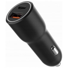 CARGADOR RAPIDO PARA COCHE GEMBIRD CON 2 PUERTOS USB, TIPO C PD, 38 W, NEGRO en Huesoi