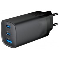 CARGADOR RAPIDO USB GEMBIRD POWER DELIVERY GAN DE 3 PUERTOS Y 65 W, NEGRO en Huesoi