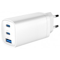 CARGADOR RAPIDO USB GEMBIRD POWER DELIVERY GAN DE 3 PUERTOS Y 65 W, BLANCO en Huesoi