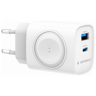 CARGADOR GEMBIRD 2-1 USB CARGA RAPIDA + APPLE WATCH BLANCO en Huesoi