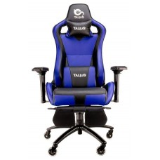 Talius silla Caiman V2 gaming black/blue reposapies, 4D, Frog, base metal, ruedas 75mm silicona, gas en Huesoi