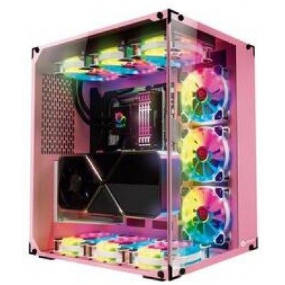Talius caja Atx gaming Cronos Orchid RGB cristal en Huesoi