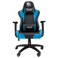 Talius silla Gecko V2 gaming negra/azul, brazos fijos, butterfly, base nylon, ruedas nylon, gas clas en Huesoi