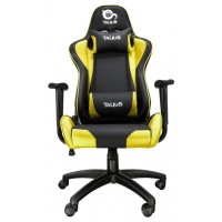 Talius silla Gecko V2 gaming negra/amarilla, brazos fijos, butterfly, base nylon, ruedas nylon, gas en Huesoi