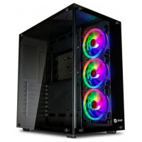 Talius caja Atx gaming Cronos Negra RGB cristal templado USB 3.0 (Incluye 3 ventiladores) en Huesoi