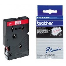 BROTHER Cinta laminada blanco/rojo 12mm, 7,7m en Huesoi