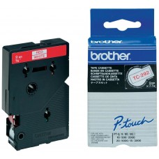 BROTHER Cinta laminada blanco/rojo 9mm en Huesoi