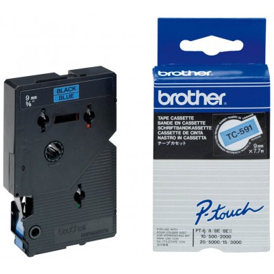 BROTHER Cinta laminada azul/negro 9mm en Huesoi