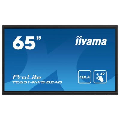 iiyama PROLITE TE6514MIS-B2AG Pantalla plana para señalización digital 165,1 cm (65") LCD Wifi 435 cd / m² 4K Ultra HD Negro Pantalla táctil Procesador incorporado Android 24/7 (Espera 4 dias) en Huesoi