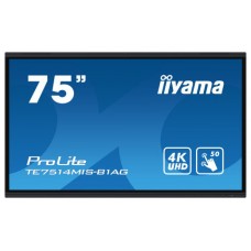 iiyama TE7514MIS-B1AG pantalla de señalización Panel plano interactivo 190,5 cm (75") LCD Wifi 435 cd / m² 4K Ultra HD Negro Pantalla táctil Procesador incorporado Android 24/7 (Espera 4 dias) en Huesoi