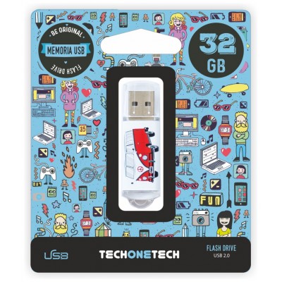 PENDRIVE TECH1TECH-CAMPER VAN-VAN 32GB en Huesoi